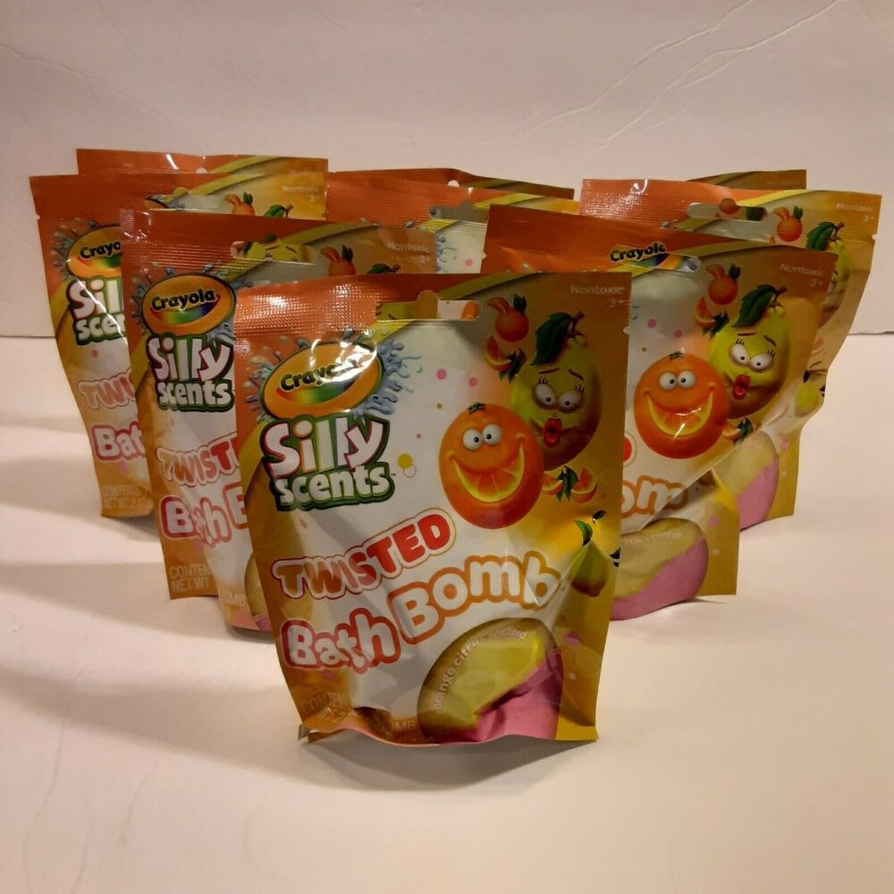 Crayola Silly Scents Twisted Bath Bomb Orange Citrus 2.12 oz Lot of 8 New